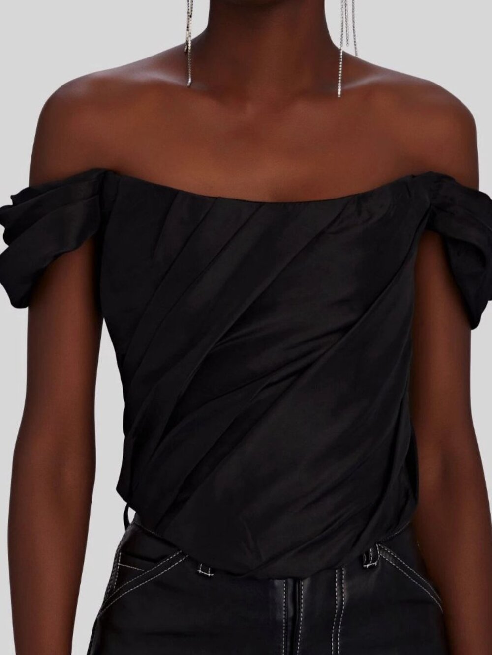 Off-Shoulder Sculpted Bustier- Corset Black  S40 (S)